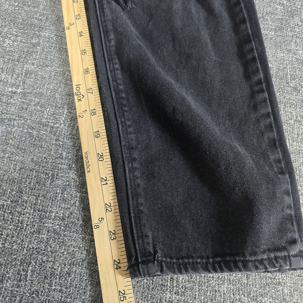 American Eagle High Rise Mom Jeans Black Distressed Denim Size 10 Short - Picture 9 of 11